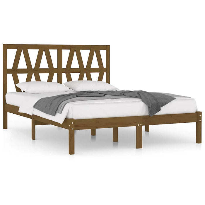Cadru de pat, maro miere, 140x190 cm, lemn masiv de pin WALTI