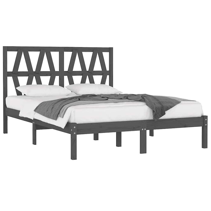 Cadru de pat Super King, gri, 180x200 cm, lemn masiv de pin WALTI