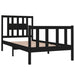 Cadru de pat mic single, negru, 75x190 cm, lemn masiv - WALTI WALTI