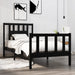 Cadru de pat mic single, negru, 75x190 cm, lemn masiv - WALTI WALTI