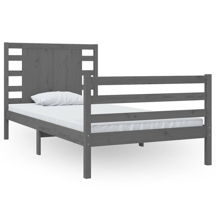 Cadru de pat, gri, 100x200 cm, lemn masiv de pin WALTI
