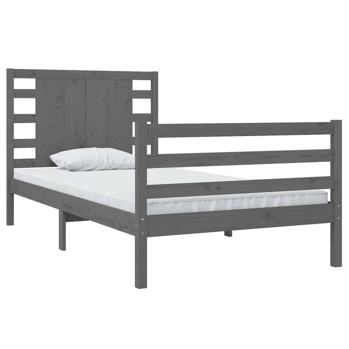 Cadru de pat, gri, 100x200 cm, lemn masiv de pin WALTI