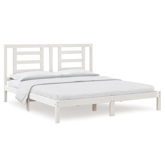 Cadru de pat Super King, alb, 180x200 cm, lemn masiv WALTI