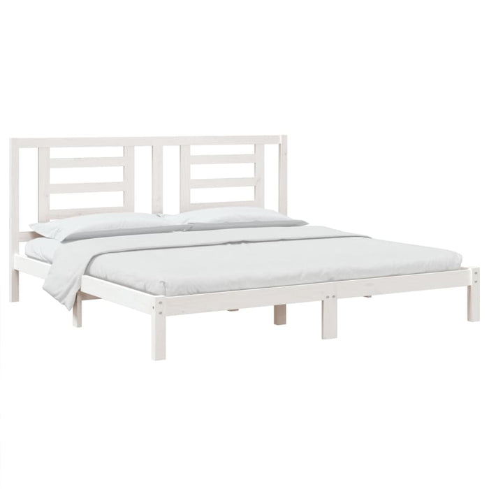Cadru de pat Super King, alb, 180x200 cm, lemn masiv WALTI