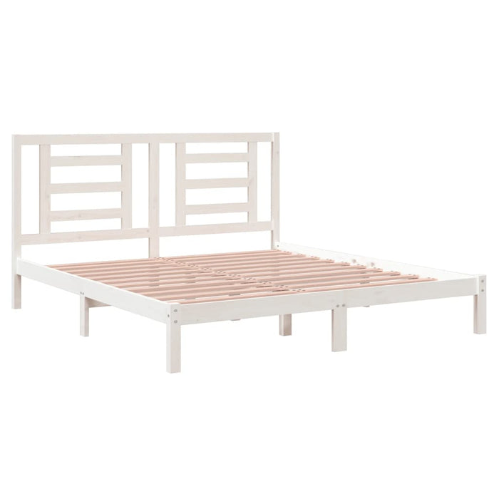 Cadru de pat Super King, alb, 180x200 cm, lemn masiv WALTI