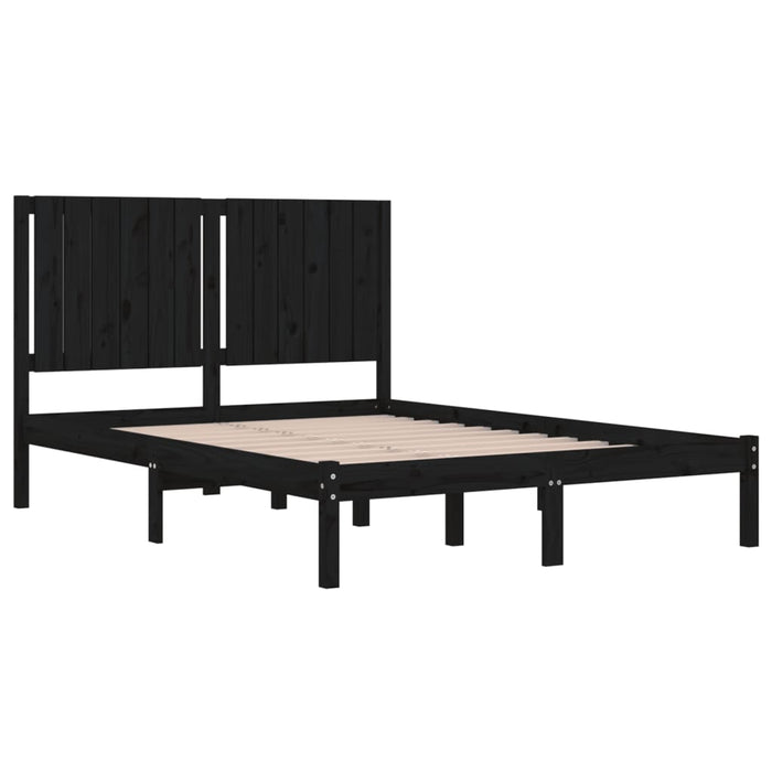 Cadru de pat, negru, 140x190 cm, lemn masiv de pin - WALTI WALTI