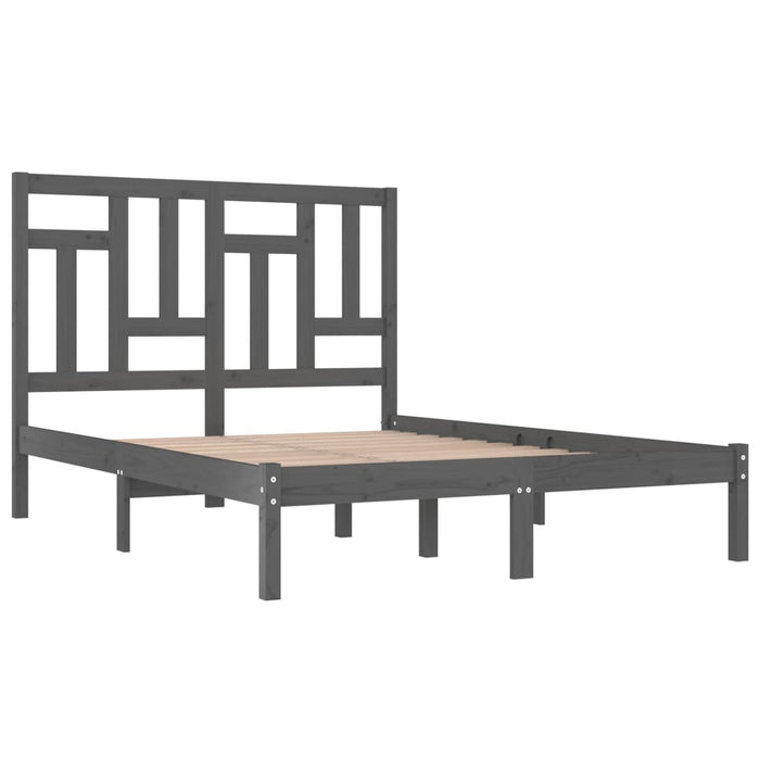 Cadru de pat, gri, 200x200 cm, lemn masiv de pin - WALTI WALTI
