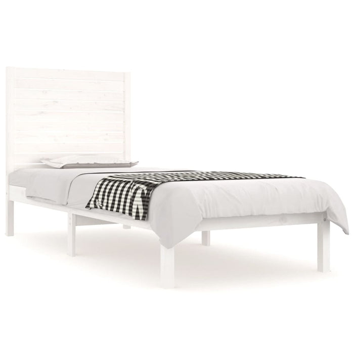 Cadru de pat single, alb, 90x190 cm, lemn masiv WALTI