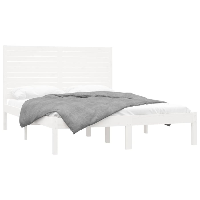 Cadru de pat, alb, 160x200 cm, lemn masiv WALTI