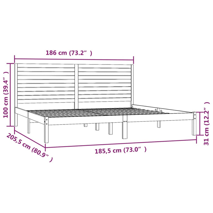 Cadru de pat Super King, alb, 180x200 cm, lemn masiv - WALTI WALTI