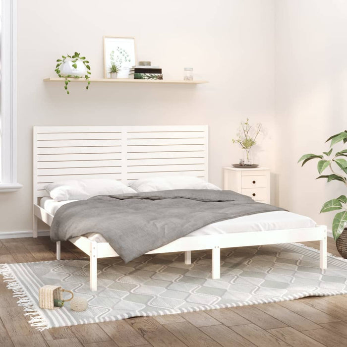 Cadru de pat Super King, alb, 180x200 cm, lemn masiv - WALTI WALTI
