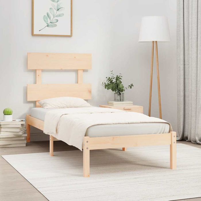 Cadru de pat single, 90x190 cm, lemn masiv WALTI