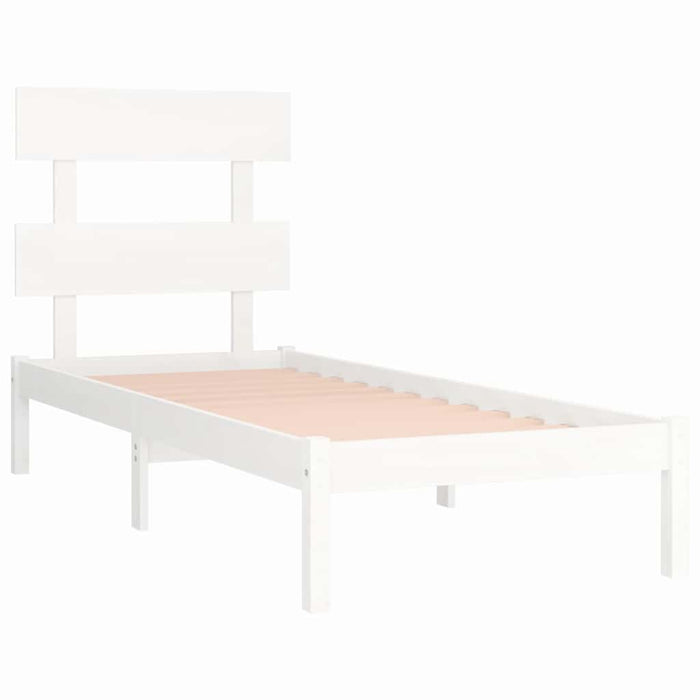 Cadru de pat single, alb, 90x190 cm, lemn masiv - WALTI WALTI