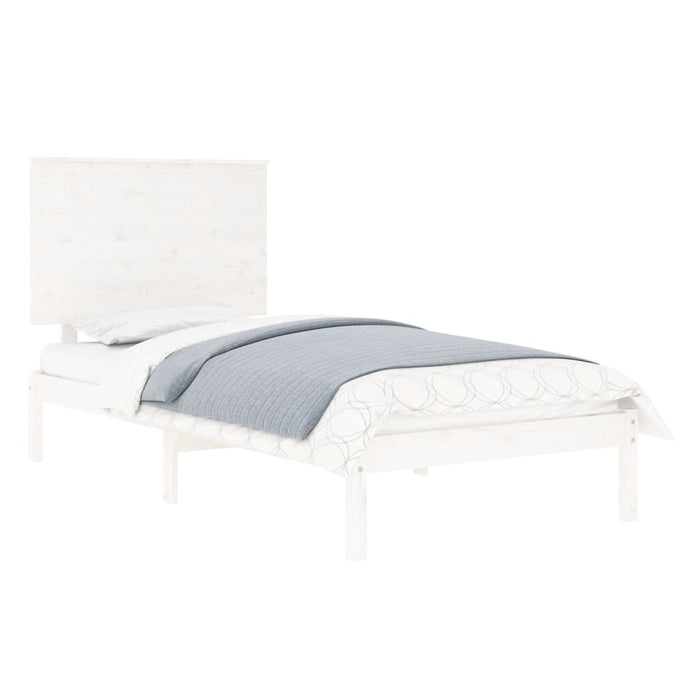Cadru de pat single, alb, 90x190 cm, lemn masiv WALTI