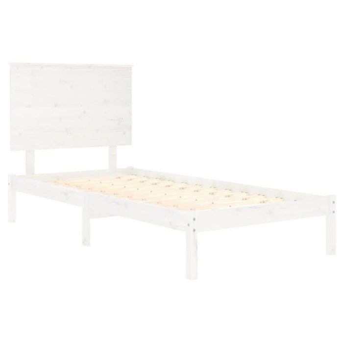 Cadru de pat single, alb, 90x190 cm, lemn masiv WALTI