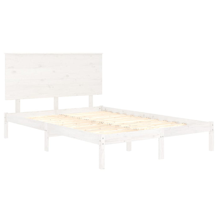 Cadru de pat fără saltea, alb, 140x190 cm, lemn masiv de pin - WALTI WALTI