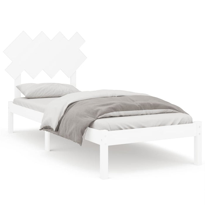 Cadru de pat single, alb, 90x190 cm, lemn masiv - WALTI WALTI