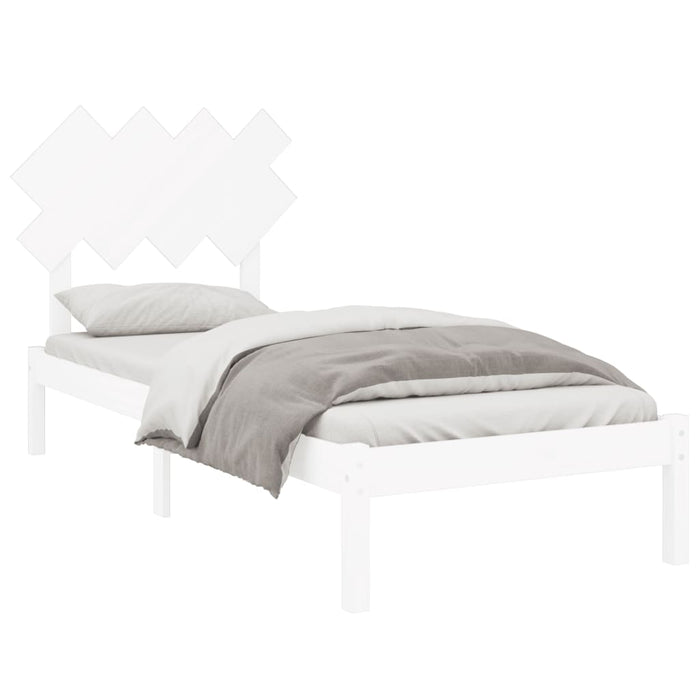 Cadru de pat single, alb, 90x190 cm, lemn masiv - WALTI WALTI