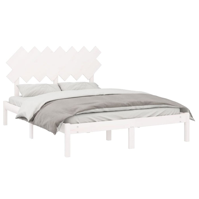 Cadru de pat, alb, 140x200 cm, lemn masiv WALTI