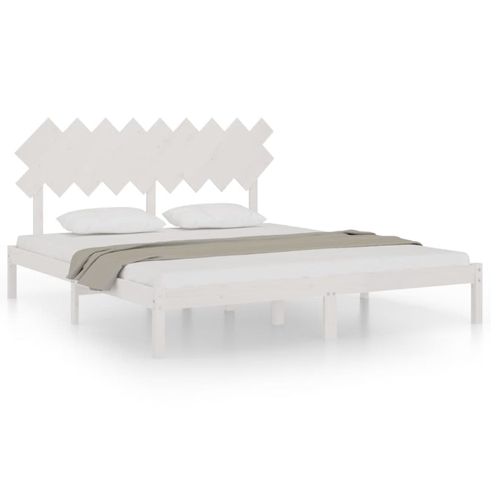Cadru de pat Super King, alb, 180x200 cm, lemn masiv WALTI