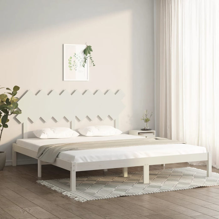 Cadru de pat Super King, alb, 180x200 cm, lemn masiv WALTI