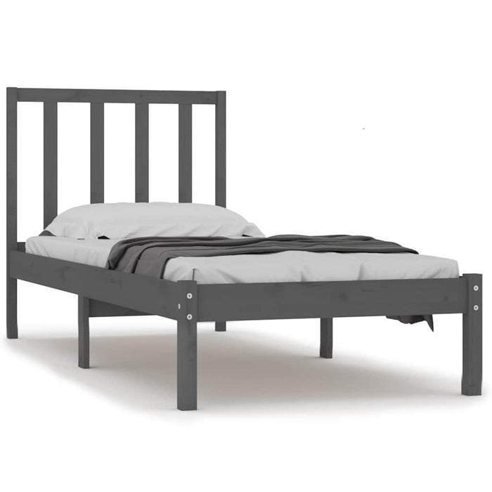 Cadru de pat, gri, 100x200 cm, lemn masiv de pin WALTI