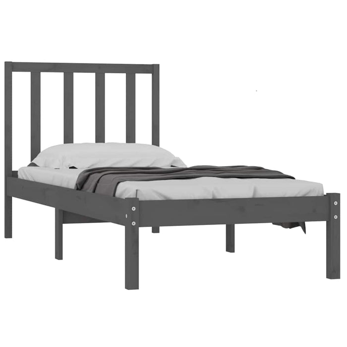 Cadru de pat, gri, 100x200 cm, lemn masiv de pin WALTI