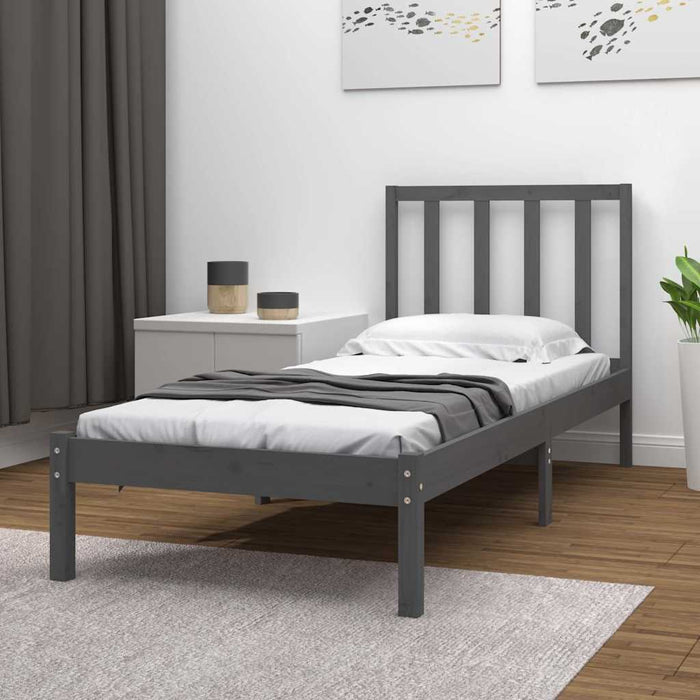 Cadru de pat, gri, 100x200 cm, lemn masiv de pin WALTI