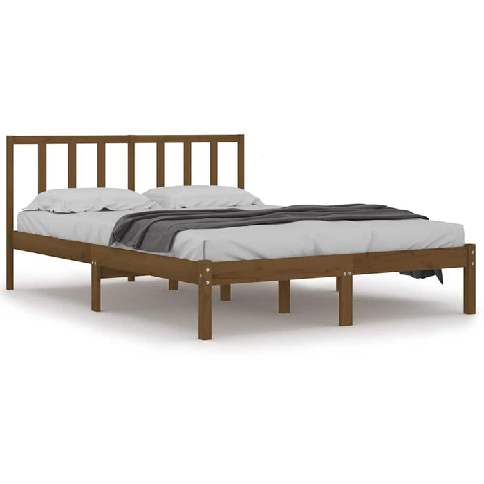 Cadru de pat King Size, maro miere, 150x200 cm, lemn masiv pin WALTI