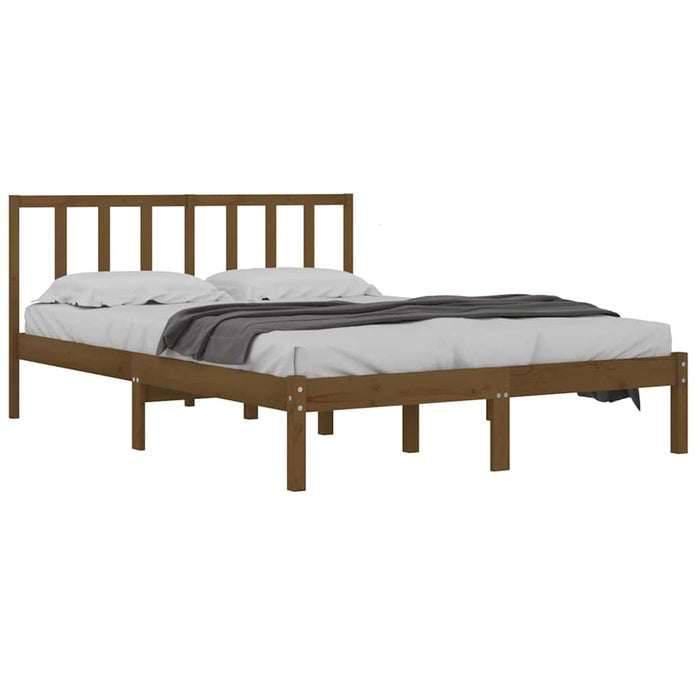 Cadru de pat King Size, maro miere, 150x200 cm, lemn masiv pin WALTI