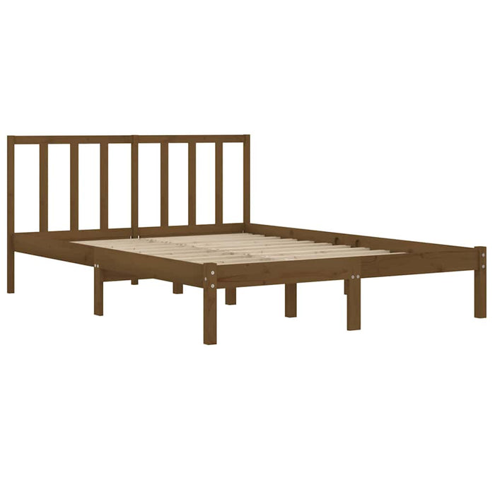 Cadru de pat King Size, maro miere, 150x200 cm, lemn masiv pin WALTI