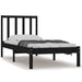 Cadru de pat mic single, negru, 75x190 cm, lemn masiv de pin - WALTI WALTI