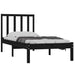 Cadru de pat mic single, negru, 75x190 cm, lemn masiv de pin - WALTI WALTI