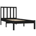 Cadru de pat mic single, negru, 75x190 cm, lemn masiv de pin - WALTI WALTI