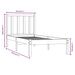 Cadru de pat mic single, negru, 75x190 cm, lemn masiv de pin - WALTI WALTI