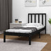 Cadru de pat mic single, negru, 75x190 cm, lemn masiv de pin - WALTI WALTI