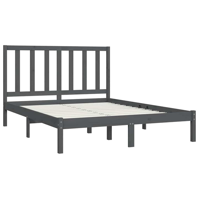 Cadru de pat, gri, 140x190 cm, lemn masiv de pin WALTI