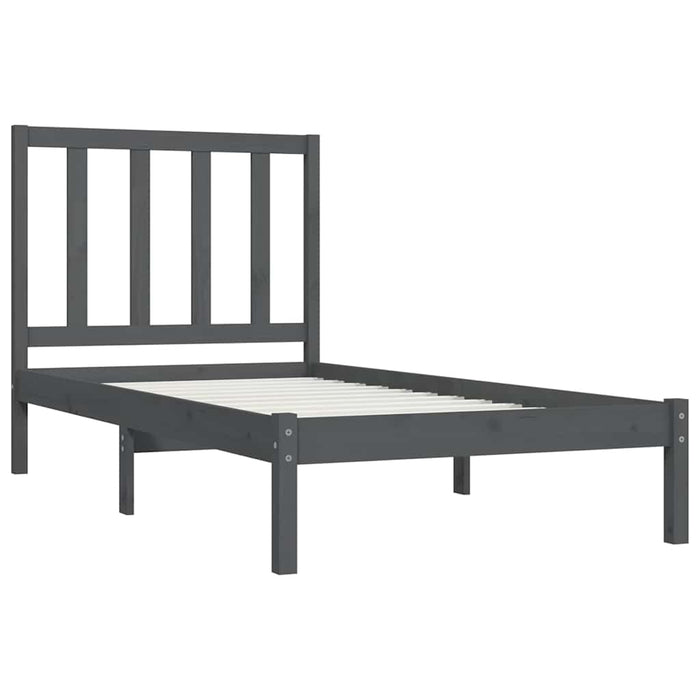 Cadru de pat, gri, 100x200 cm, lemn masiv de pin WALTI
