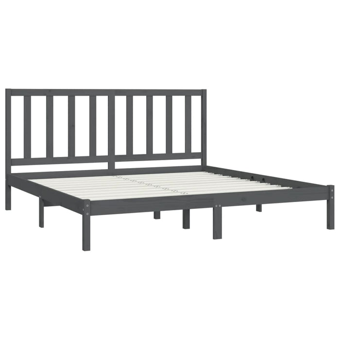 Cadru de pat, gri, 200x200 cm, lemn masiv de pin - WALTI WALTI