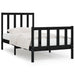 Cadru de pat mic single, negru, 75x190 cm, lemn masiv - WALTI WALTI