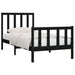 Cadru de pat mic single, negru, 75x190 cm, lemn masiv - WALTI WALTI