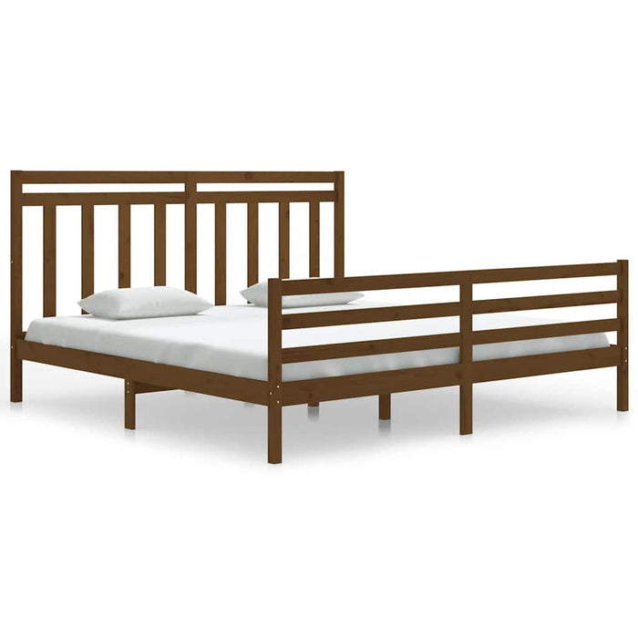 Cadru de pat Super King, maro miere, 180x200 cm, lemn masiv WALTI