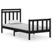 Cadru de pat mic single, negru, 75x190 cm, lemn masiv - WALTI WALTI