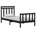 Cadru de pat mic single, negru, 75x190 cm, lemn masiv - WALTI WALTI