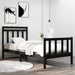 Cadru de pat mic single, negru, 75x190 cm, lemn masiv - WALTI WALTI