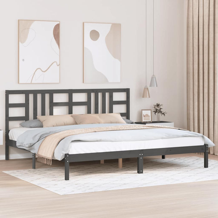 Cadru de pat, gri, 200x200 cm, lemn masiv - WALTI WALTI