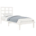 Cadru de pat mic single, alb, 75x190 cm, lemn masiv - WALTI WALTI