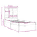 Cadru de pat mic single, alb, 75x190 cm, lemn masiv - WALTI WALTI