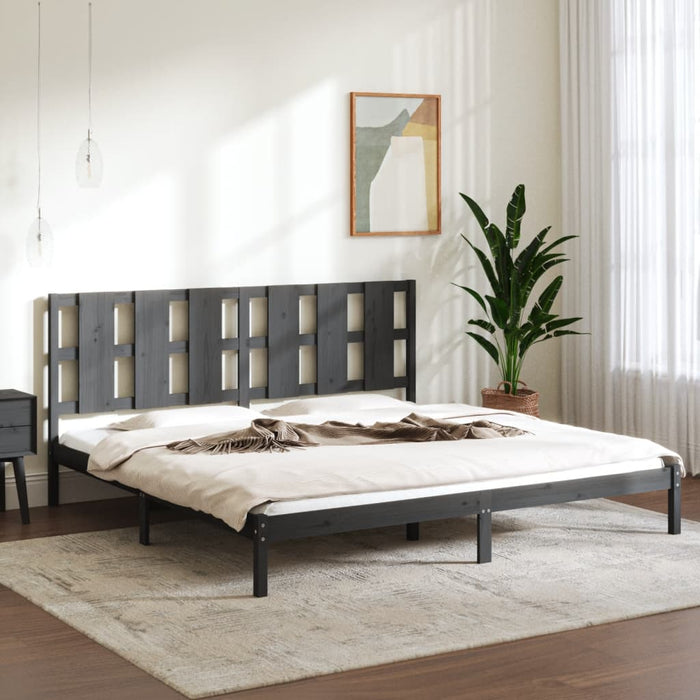 Cadru de pat, gri, 200x200 cm, lemn masiv de pin - WALTI WALTI