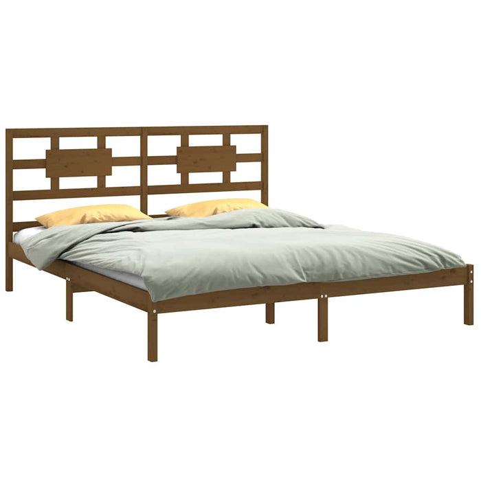 Cadru de pat Super King, maro miere, 180x200 cm, lemn masiv WALTI